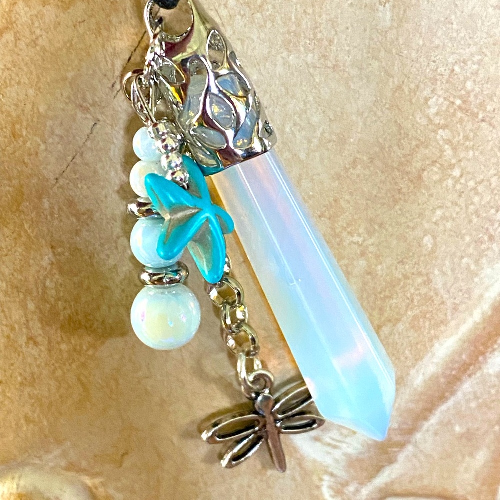Healing Necklace - Opalite - synthetic - Hecagonal